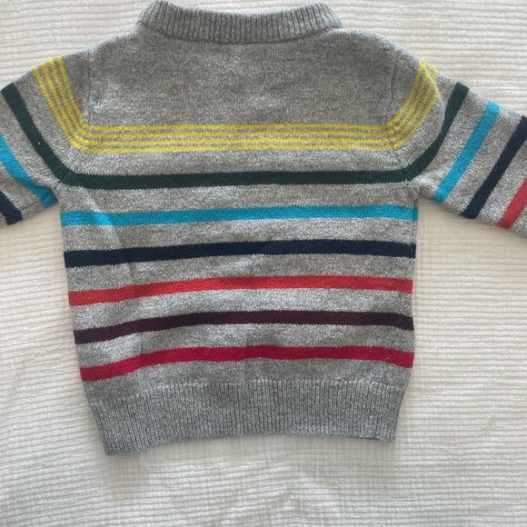 GAP Gray Multi-Stripe Sweater, Size 12-18M - Picture 4 of 6